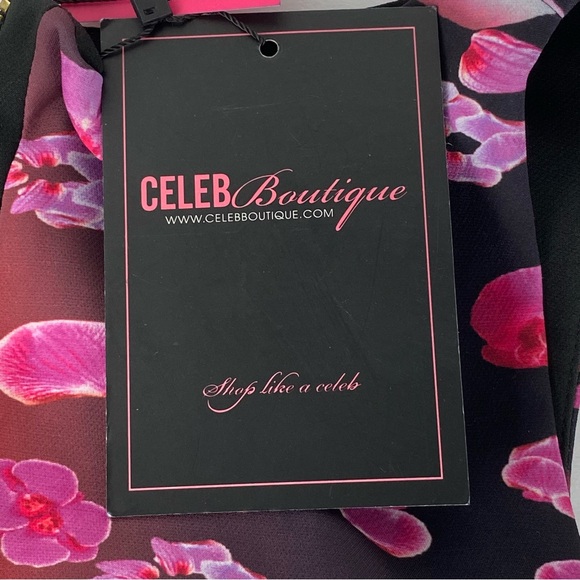 Celeb Boutique Kenta - Lilac Cut-Out Bodycon Graphic Print Dress Size M (6-8) - Picture 9 of 10